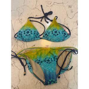 Xhilaration Tie-Dye "Peace" String Bikini Set - NWOT - (M Top / XL Bottom)